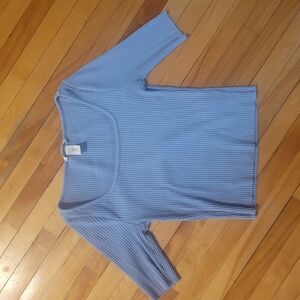 Blue ribbed crop top, size M